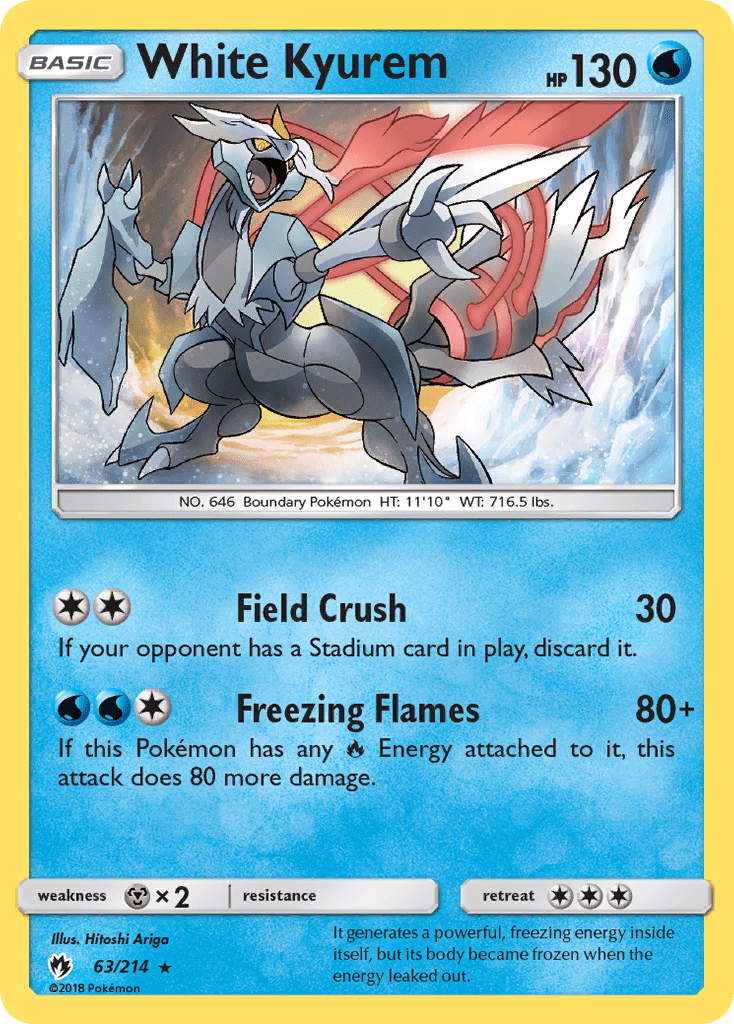 White Kyurem sm8-63 Rare Holo from Lost Thunder Set