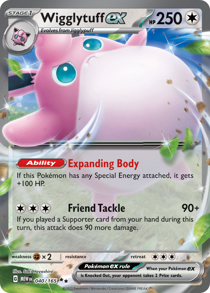 Wigglytuff ex sv3pt5-40 Double Rare from 151 Set