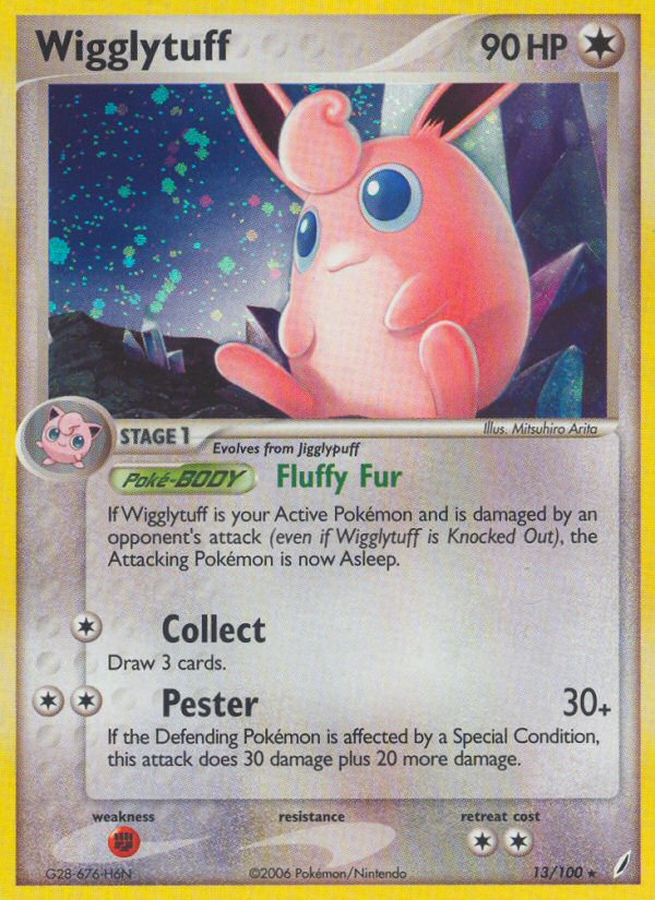 Wigglytuff ex14-13 Rare Holo from Crystal Guardians Set