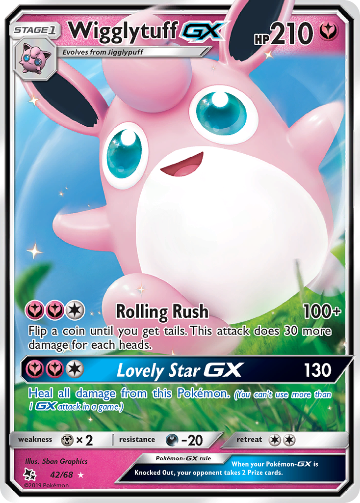 Wigglytuff-GX sm115-42 Rare Holo GX from Hidden Fates Set
