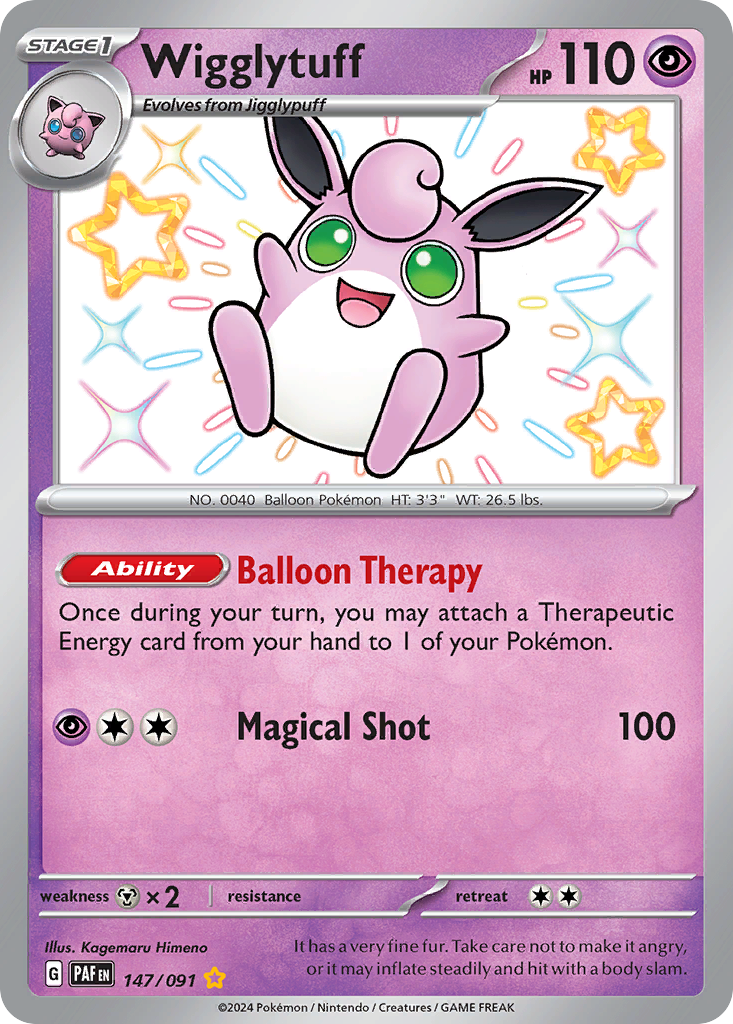 Wigglytuff sv4pt5-147 Shiny Rare from Paldean Fates Set