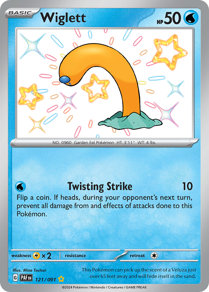 Wiglett sv4pt5-121 Shiny Rare from Paldean Fates Set
