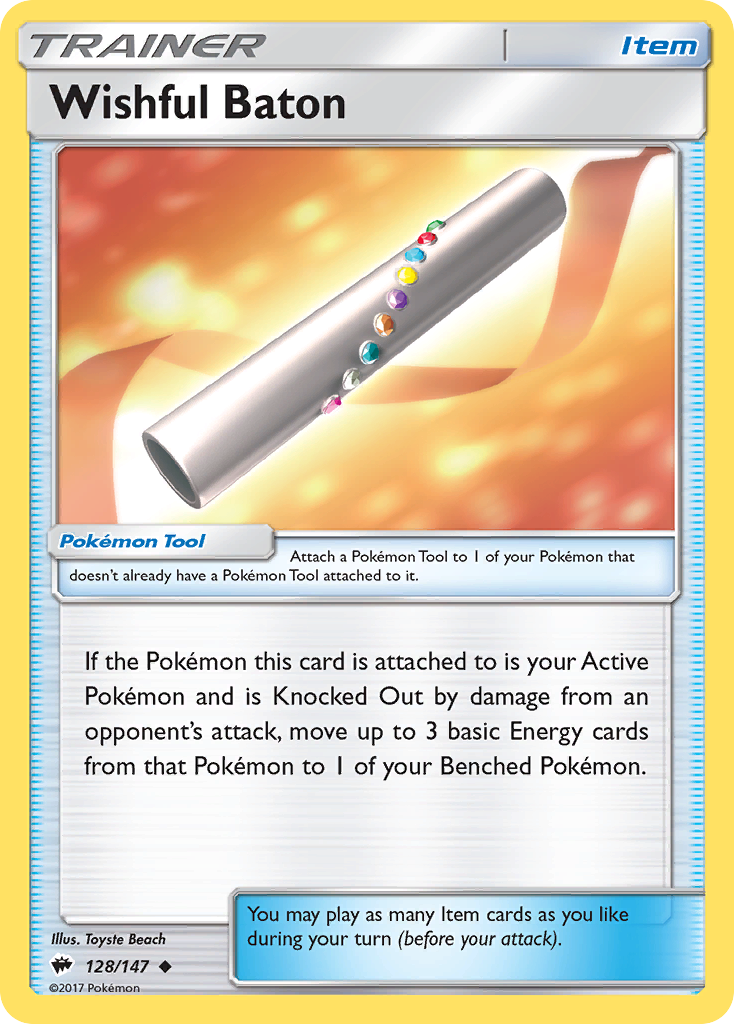 Wishful Baton sm3-128 Uncommon from Burning Shadows Set