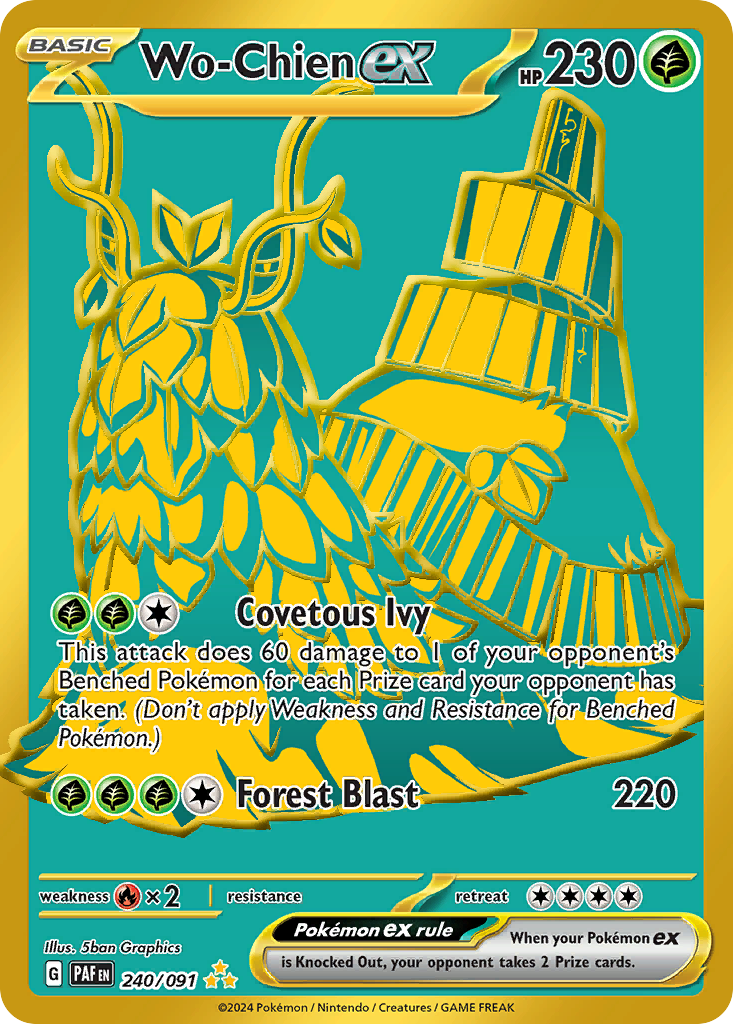 Wo-Chien ex sv4pt5-240 Hyper Rare from Paldean Fates Set