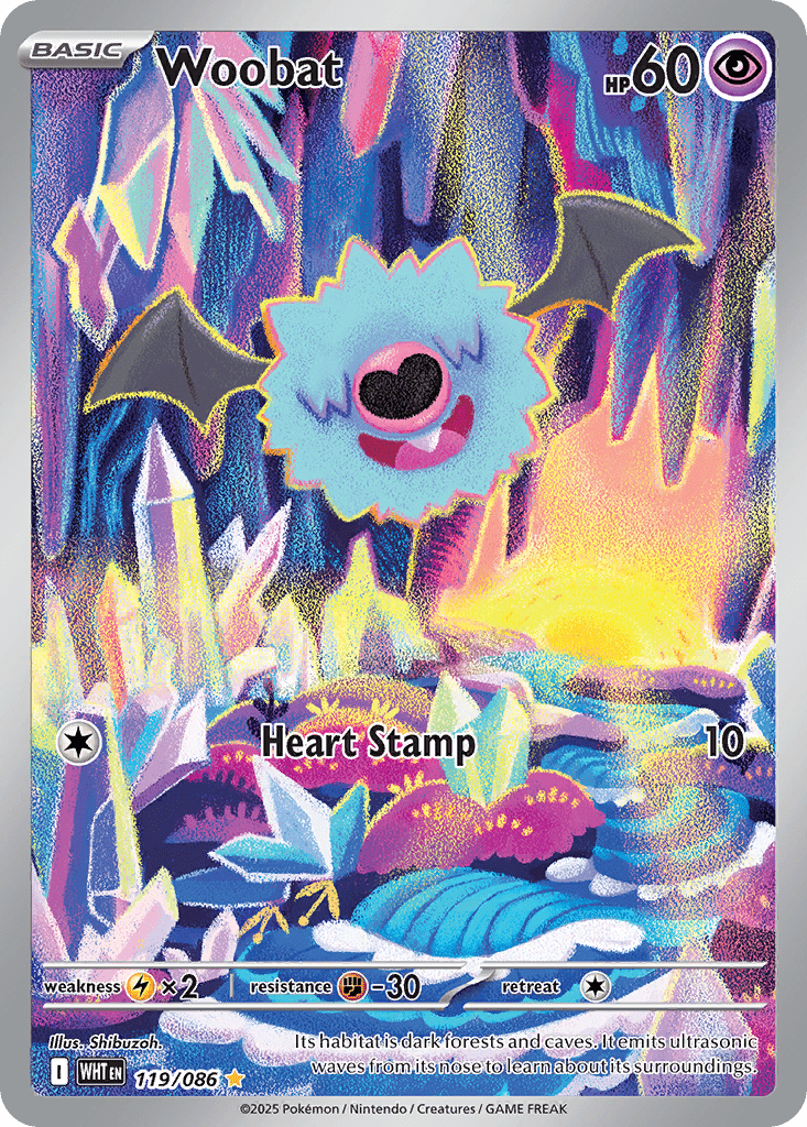 Woobat rsv10pt5-119 Illustration Rare from White Flare Set