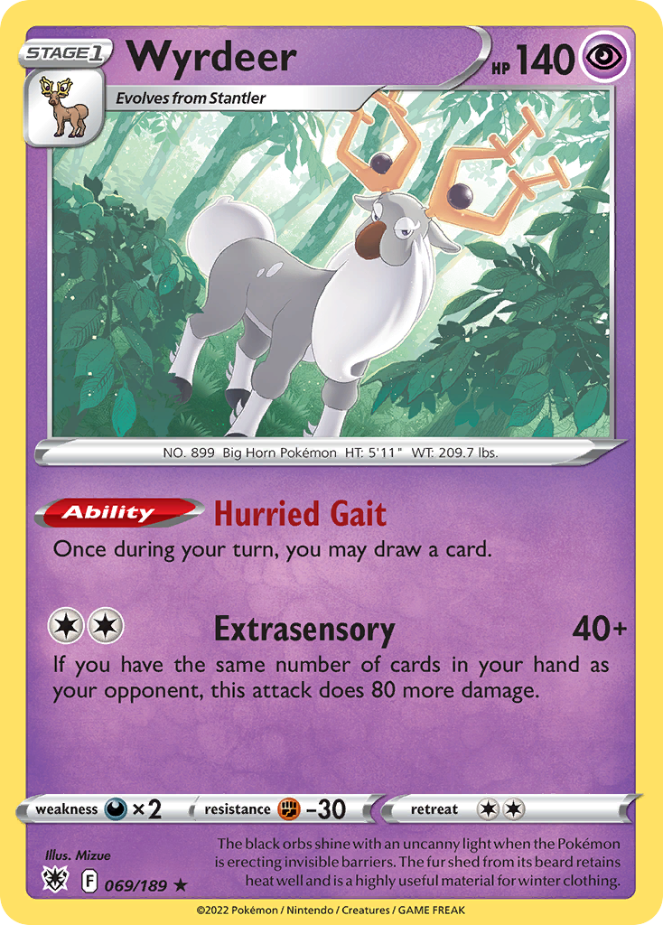Wyrdeer swsh10-69 Rare Holo from Astral Radiance Set