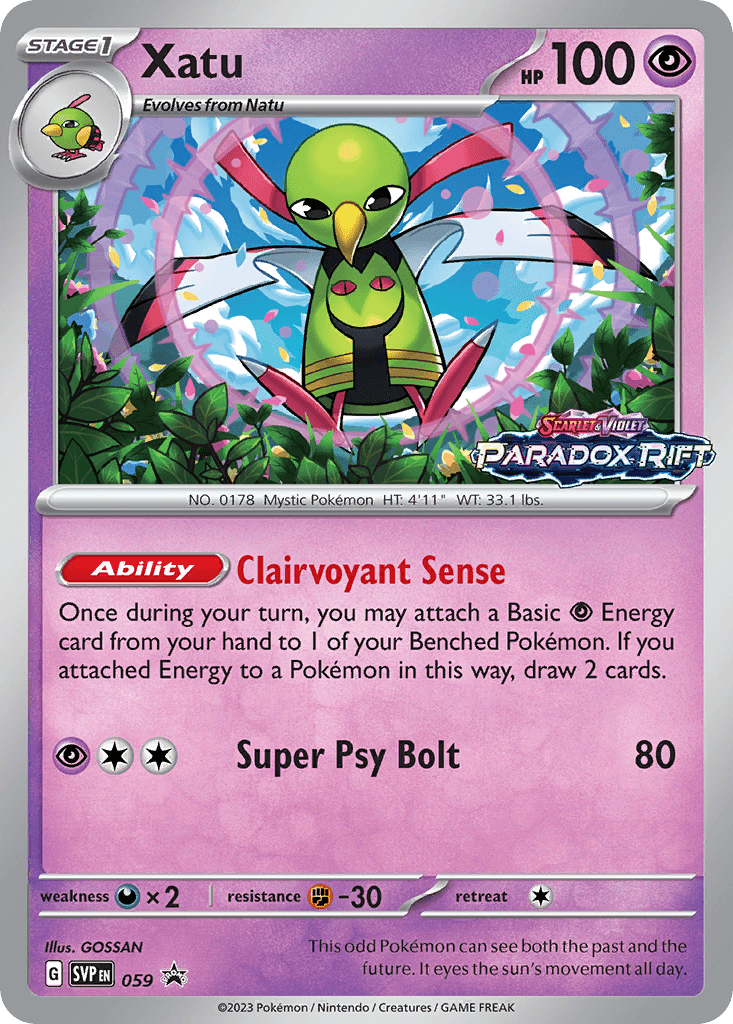 Xatu svp-59 Promo from Scarlet & Violet Black Star Promos Set
