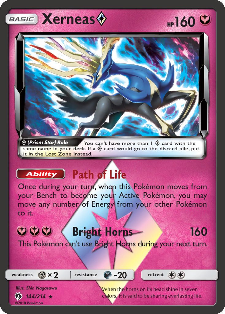 Xerneas ◇ sm8-144 Rare Prism Star from Lost Thunder Set