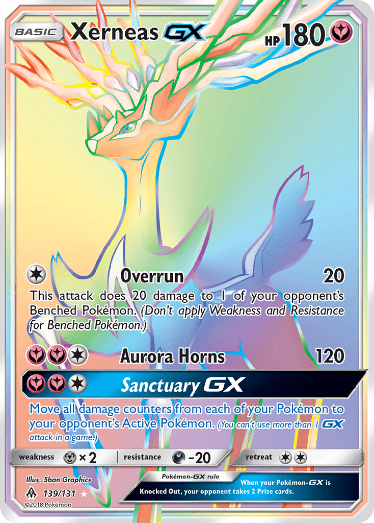 Xerneas-GX sm6-139 Rare Rainbow from Forbidden Light Set
