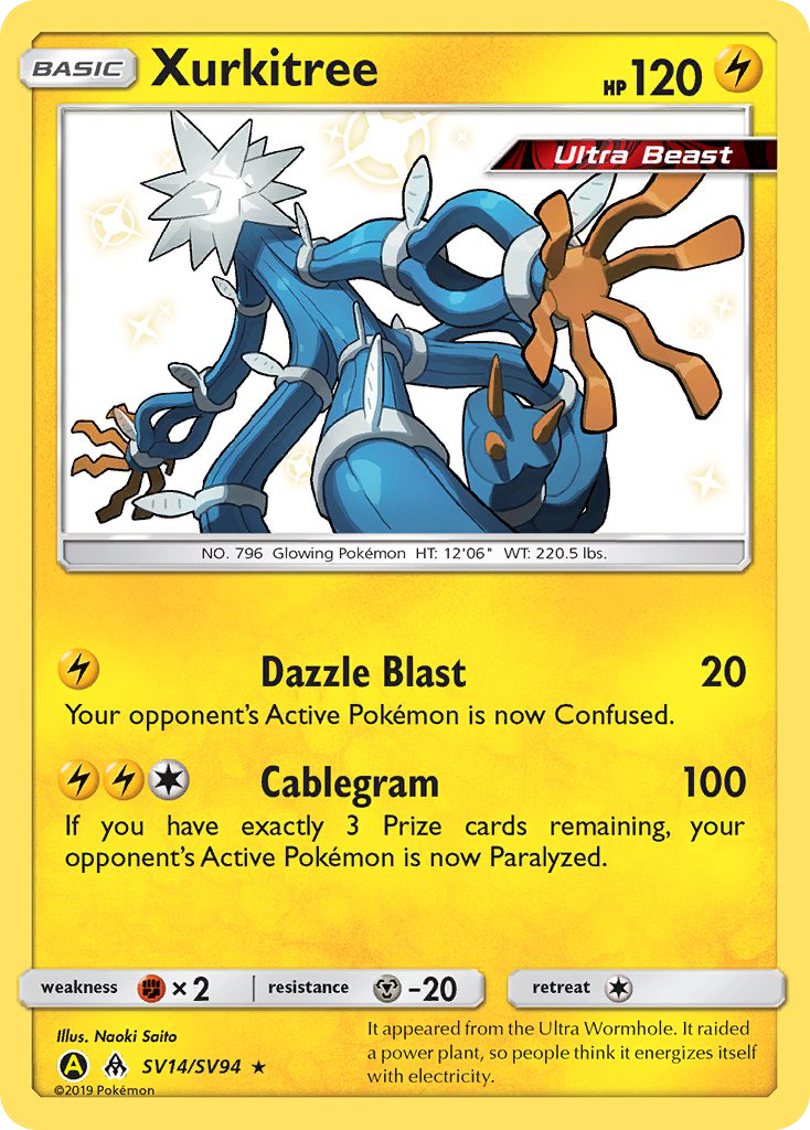 Xurkitree sma-SV14 Rare Shiny from Hidden Fates Shiny Vault Set
