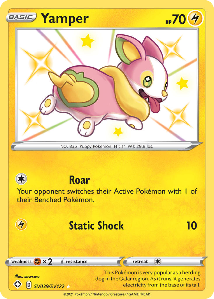 Yamper swsh45sv-SV039 Rare Shiny from Shining Fates Shiny Vault Set