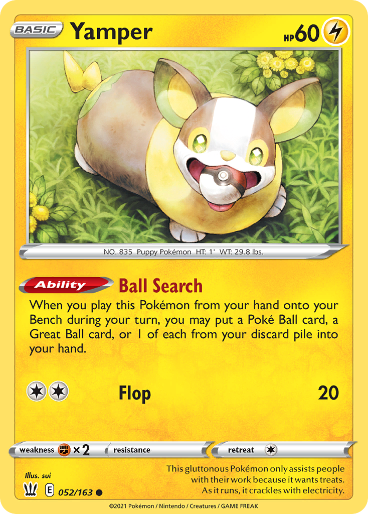 Yamper swsh5-52 Common from Battle Styles Set