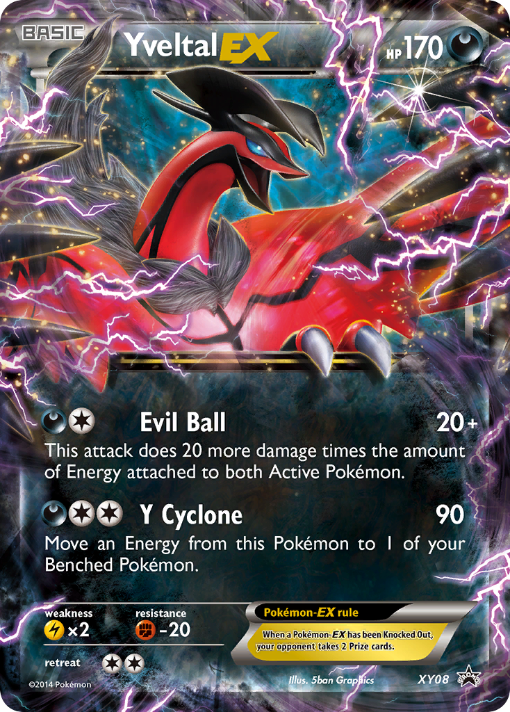 Yveltal-EX xyp-XY08 Promo from XY Black Star Promos Set