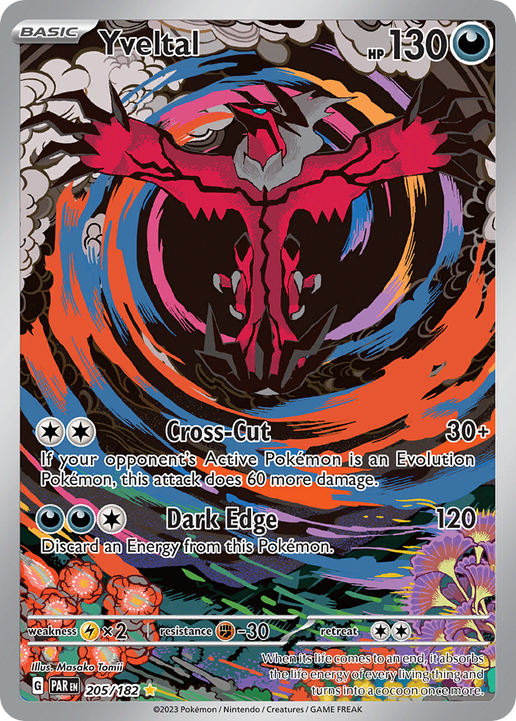 Yveltal sv4-205 Illustration Rare from Paradox Rift Set