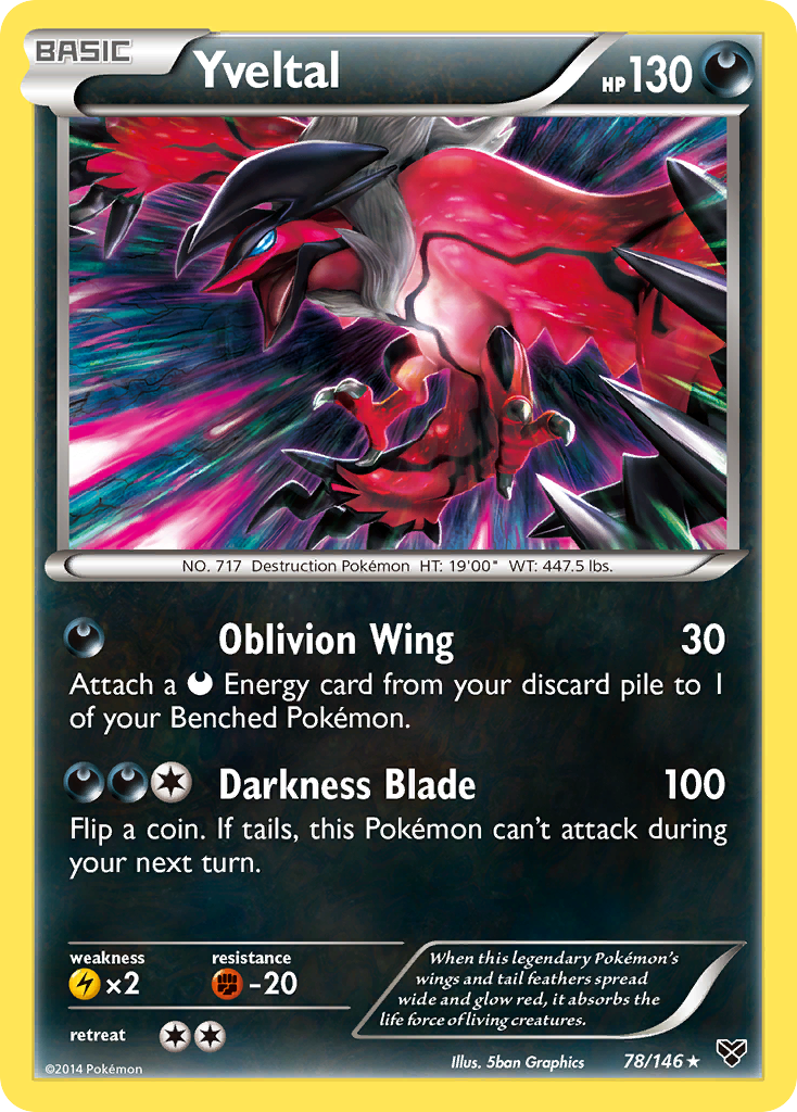 Yveltal xy1-78 Rare from XY Set