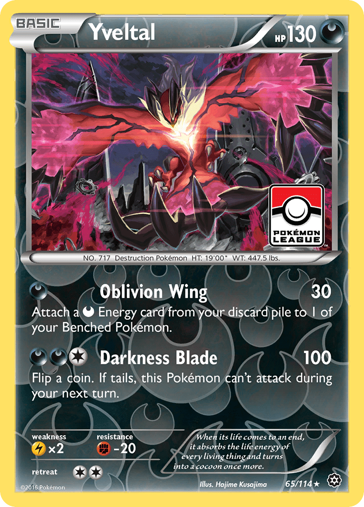 Yveltal xy11-65 Rare Holo from Steam Siege Set