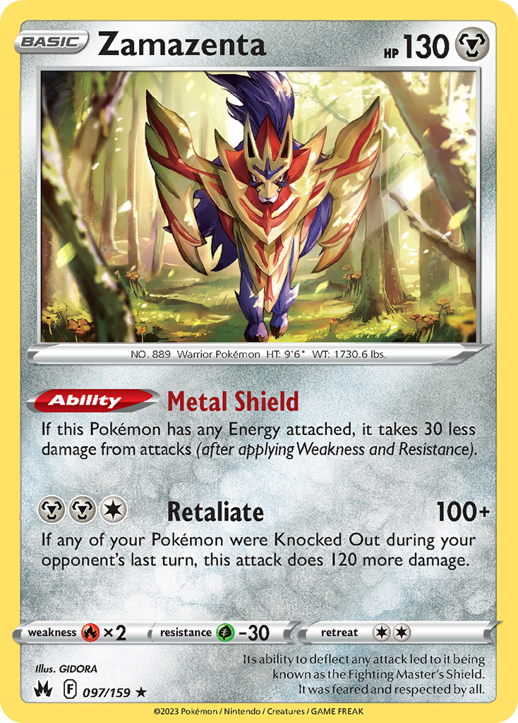 Zamazenta swsh12pt5-97 Rare Holo from Crown Zenith Set