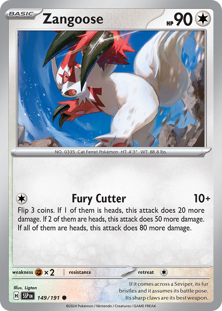 Zangoose sv8-149 Common from Surging Sparks Set