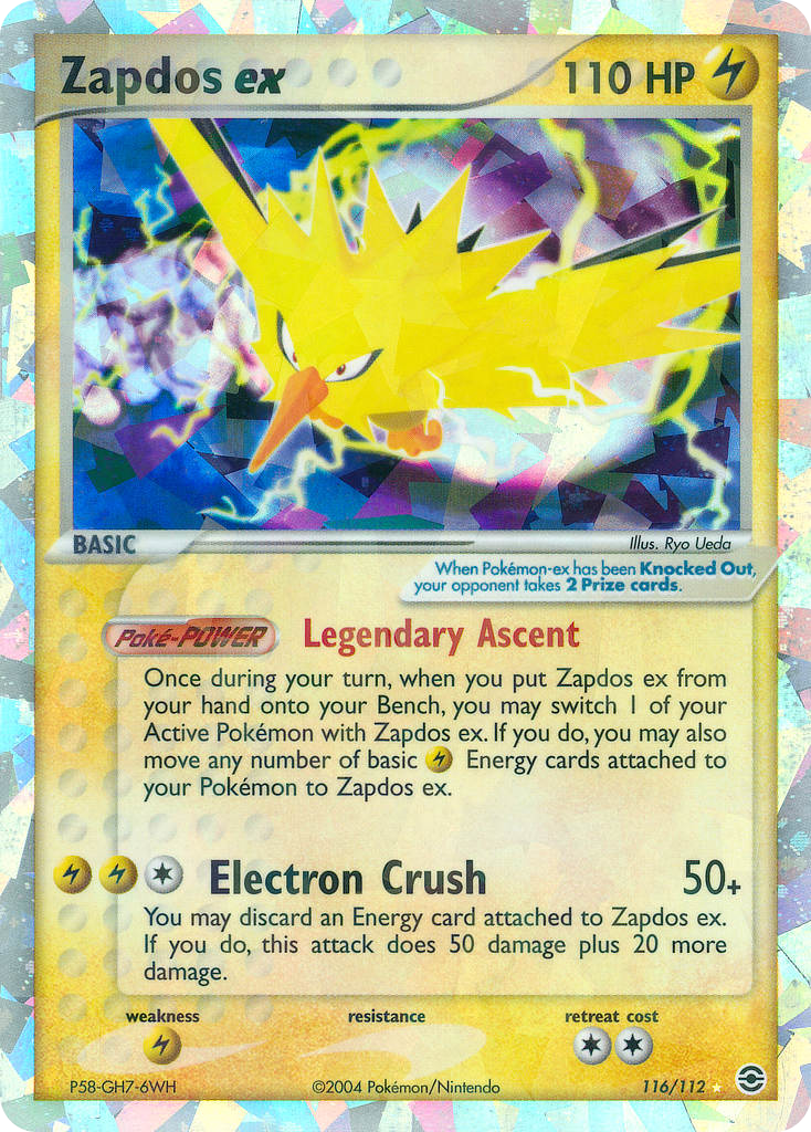 Zapdos ex ex6-116 Rare Secret from FireRed & LeafGreen Set
