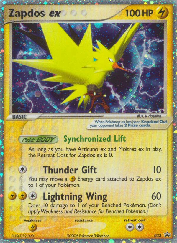Zapdos ex np-33 Promo from Nintendo Black Star Promos Set