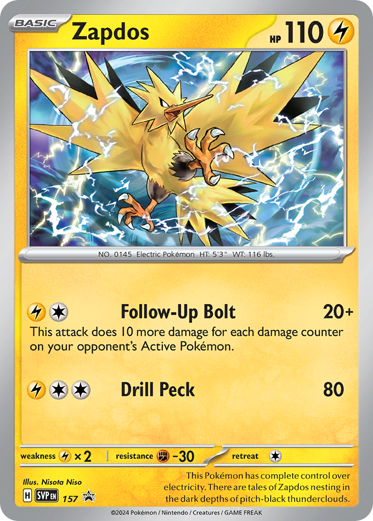 Zapdos svp-157 Promo from Scarlet & Violet Black Star Promos Set