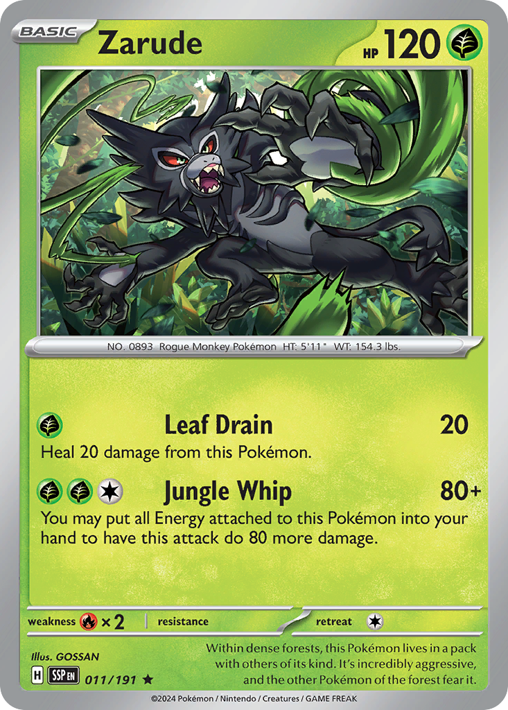 Zarude sv8-11 Rare from Surging Sparks Set
