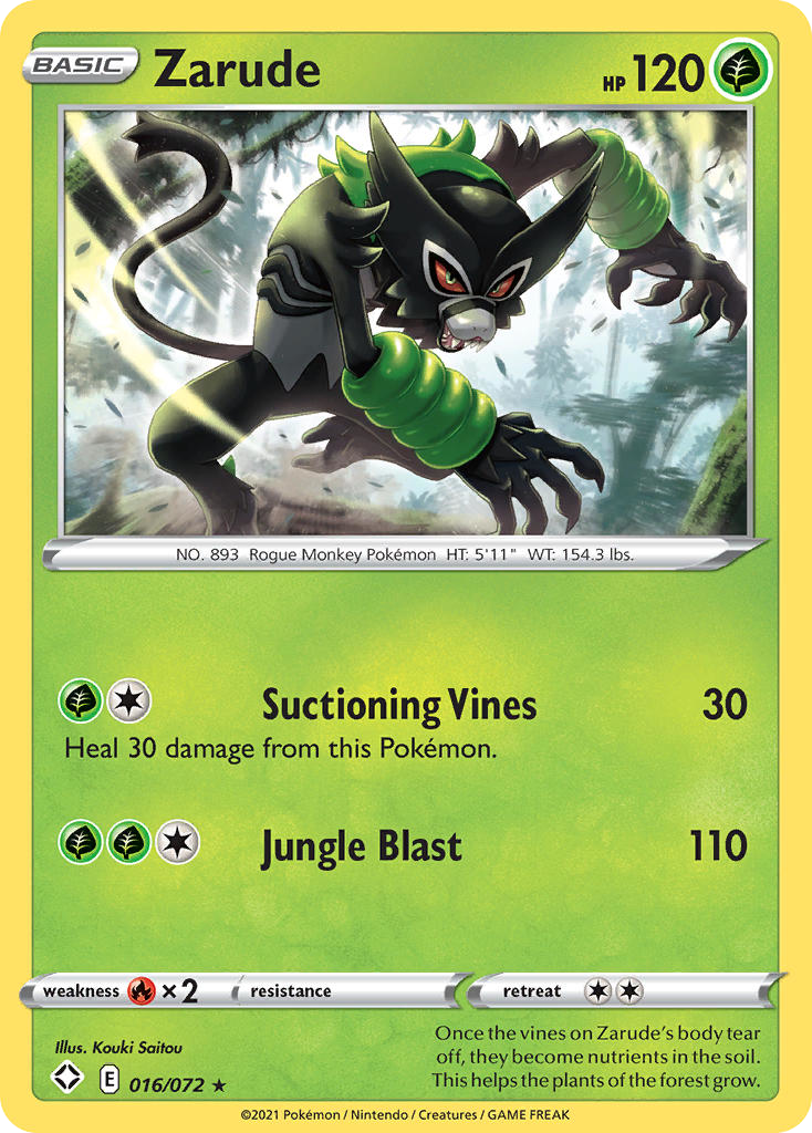 Zarude swsh45-16 Rare from Shining Fates Set