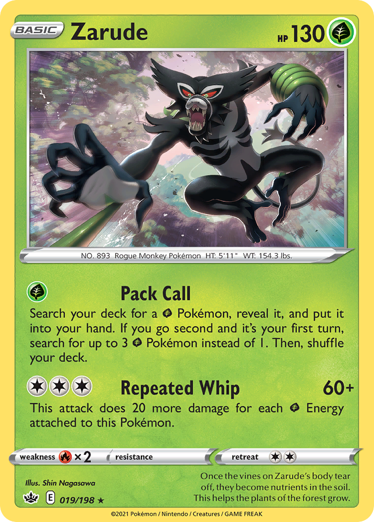 Zarude swsh6-19 Rare Holo from Chilling Reign Set