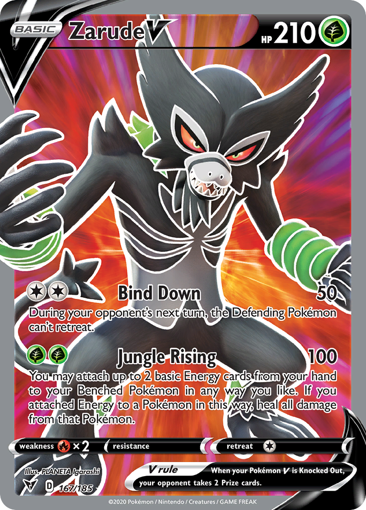 Zarude V swsh4-167 Rare Ultra from Vivid Voltage Set