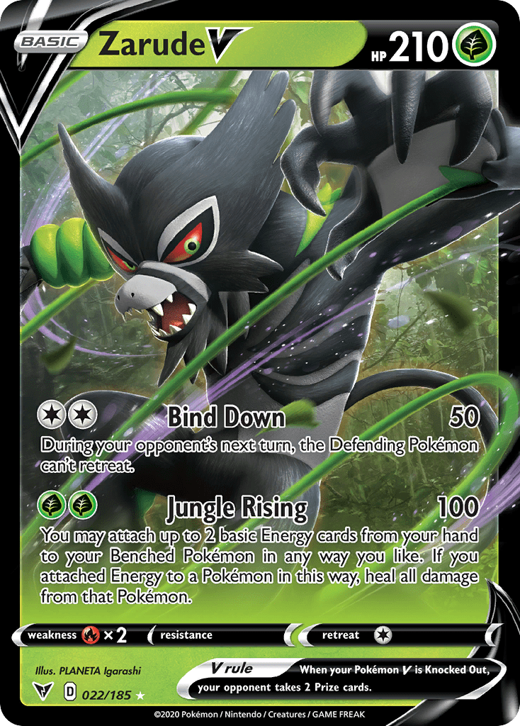 Zarude V swsh4-22 Rare Holo V from Vivid Voltage Set