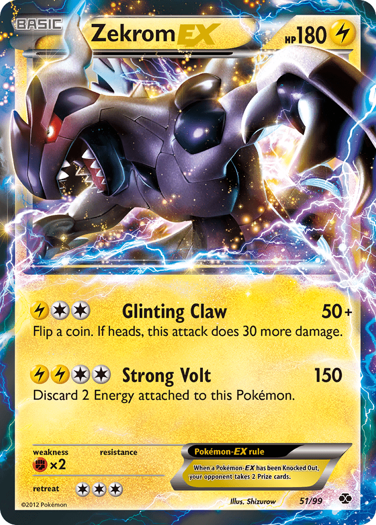 Zekrom-EX bw4-51 Rare Holo EX from Next Destinies Set