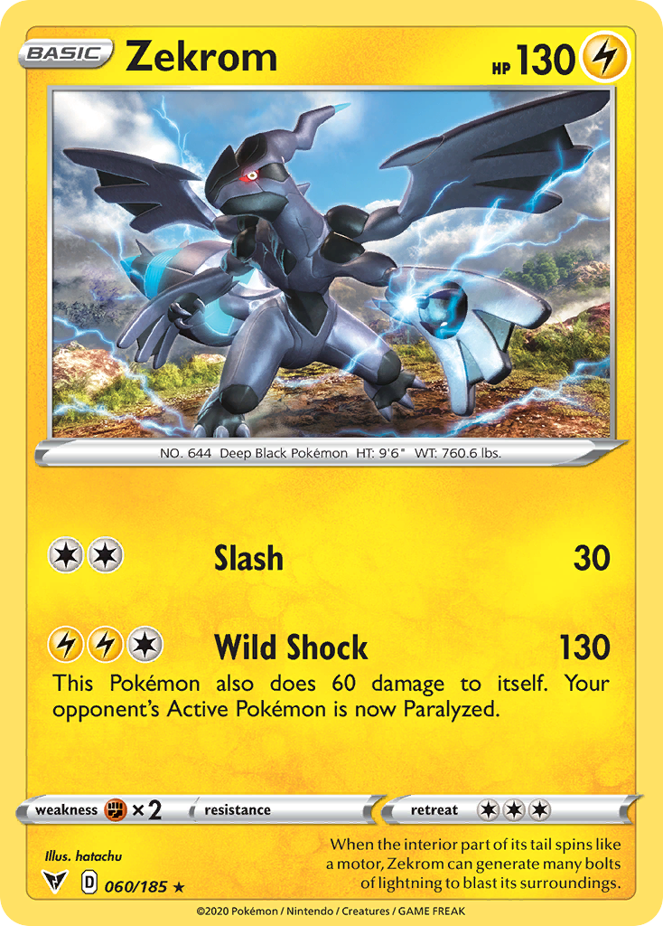 Zekrom swsh4-60 Rare Holo from Vivid Voltage Set