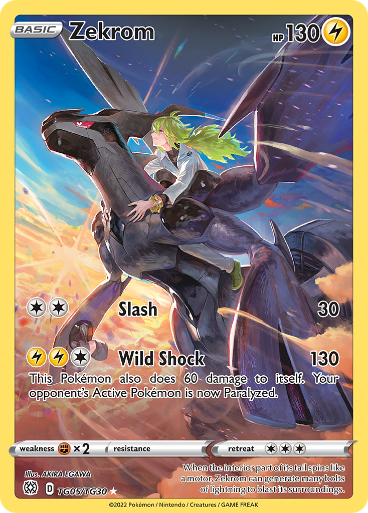 Zekrom swsh9tg-TG05 Trainer Gallery Rare Holo from Brilliant Stars Trainer Gallery Set