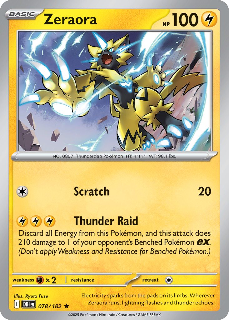 Zeraora sv10-78 Rare from Destined Rivals Set
