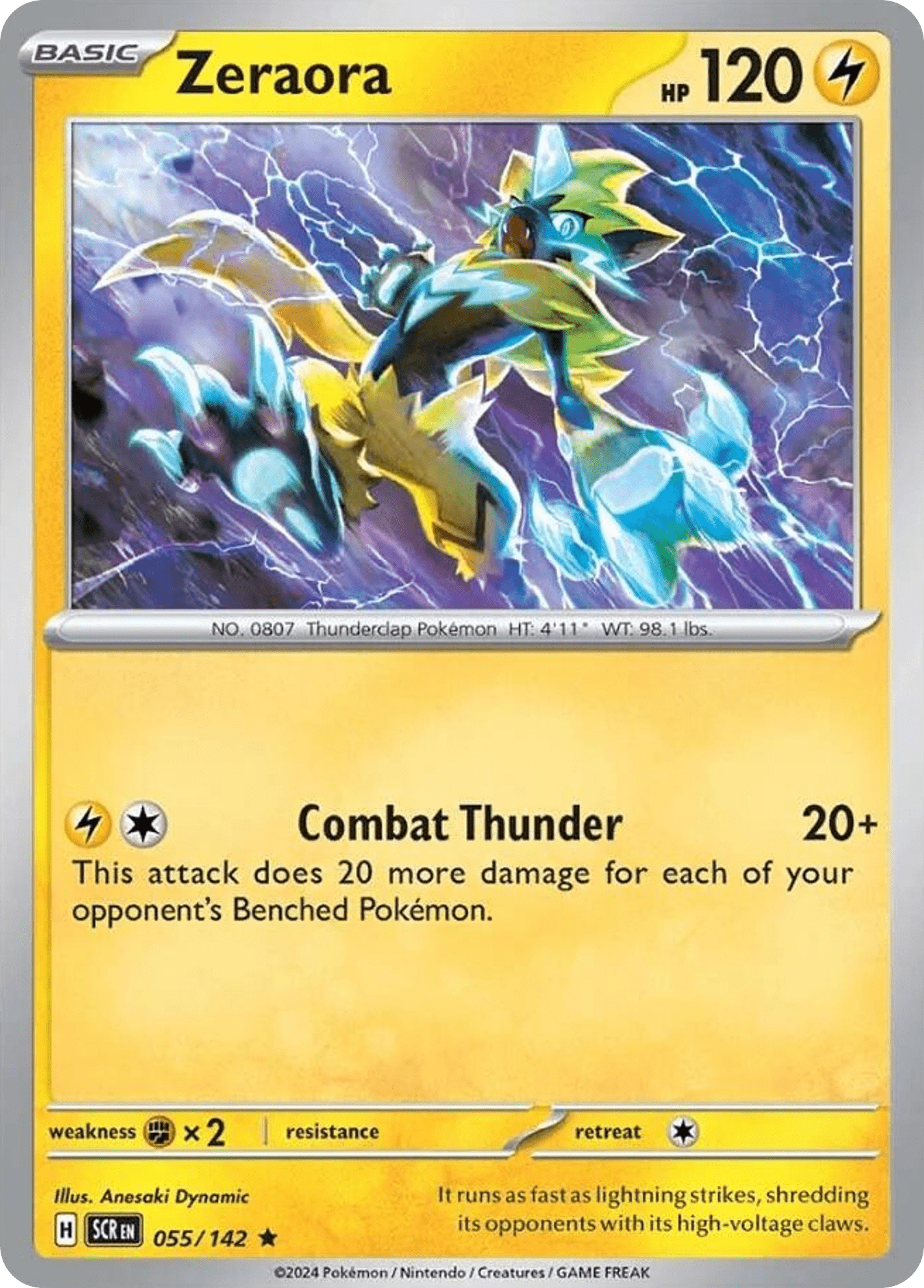 Zeraora sv7-55 Rare from Stellar Crown Set