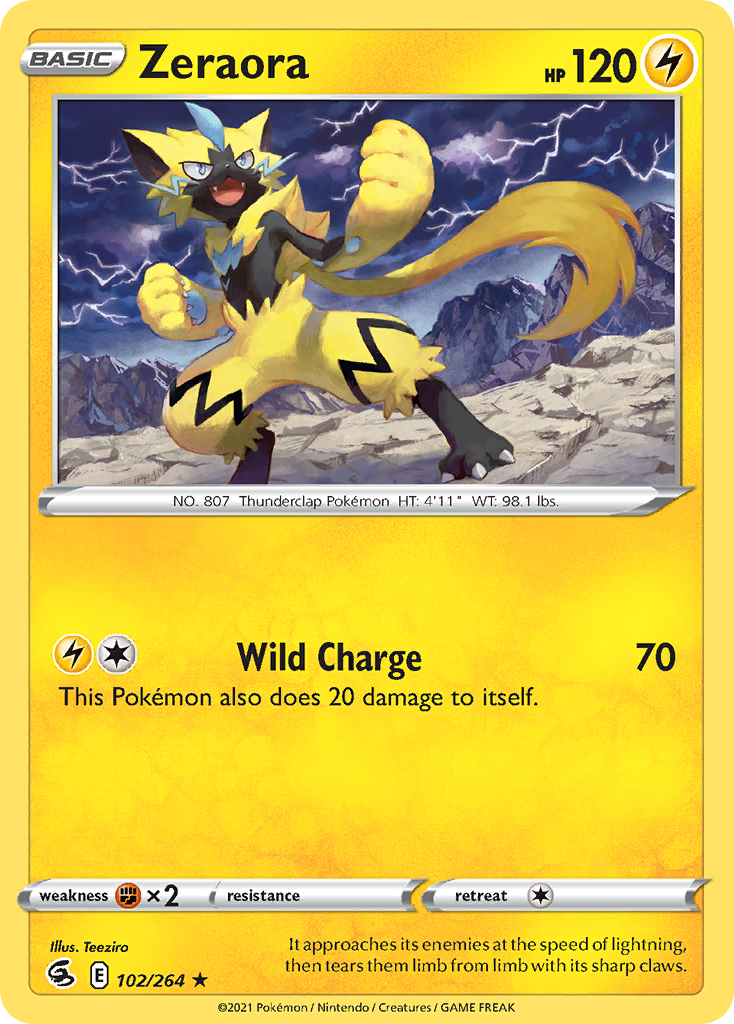 Zeraora swsh8-102 Rare from Fusion Strike Set