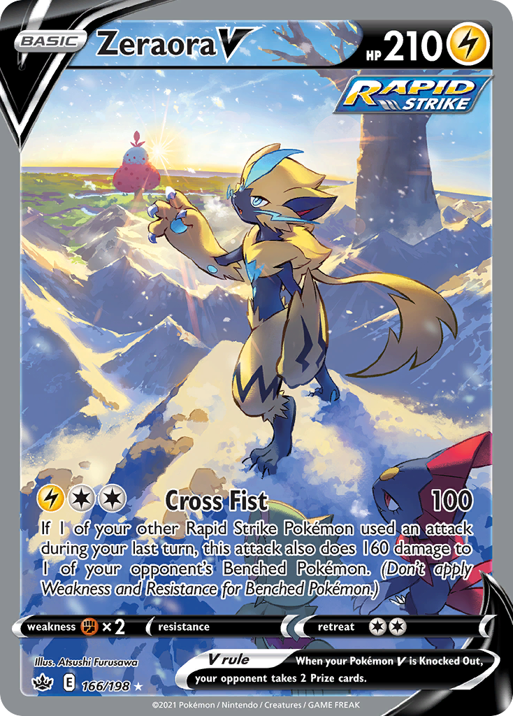 Zeraora V swsh6-166 Rare Ultra from Chilling Reign Set