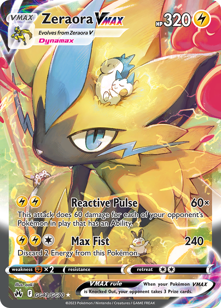Zeraora VMAX swsh12pt5gg-GG42 Rare Holo VMAX from Crown Zenith Galarian Gallery Set