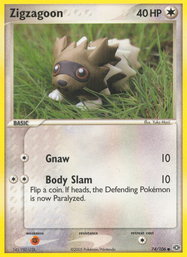 Zigzagoon ex9-74 Common from Emerald Set