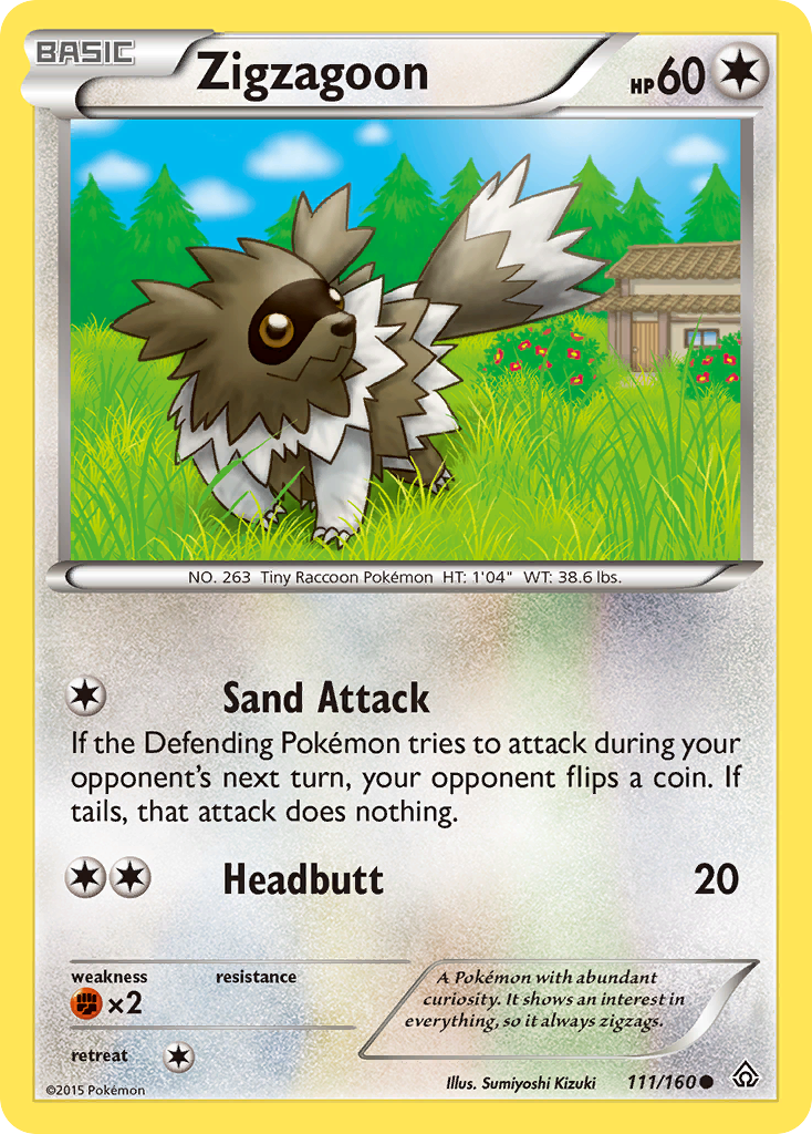 Zigzagoon xy5-111 Common from Primal Clash Set
