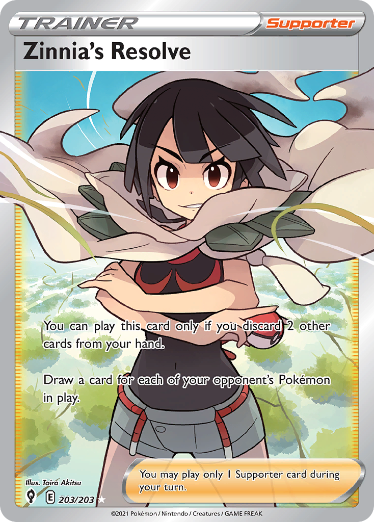 Zinnia’s Resolve swsh7-203 Rare Ultra from Evolving Skies Set