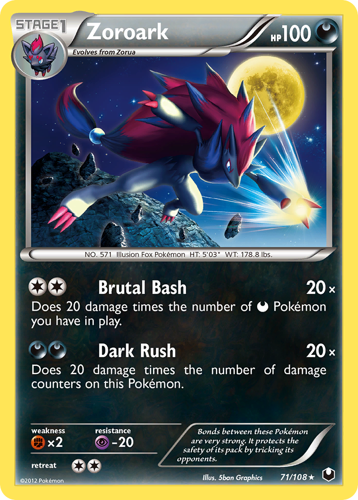Zoroark bw5-71 Rare from Dark Explorers Set