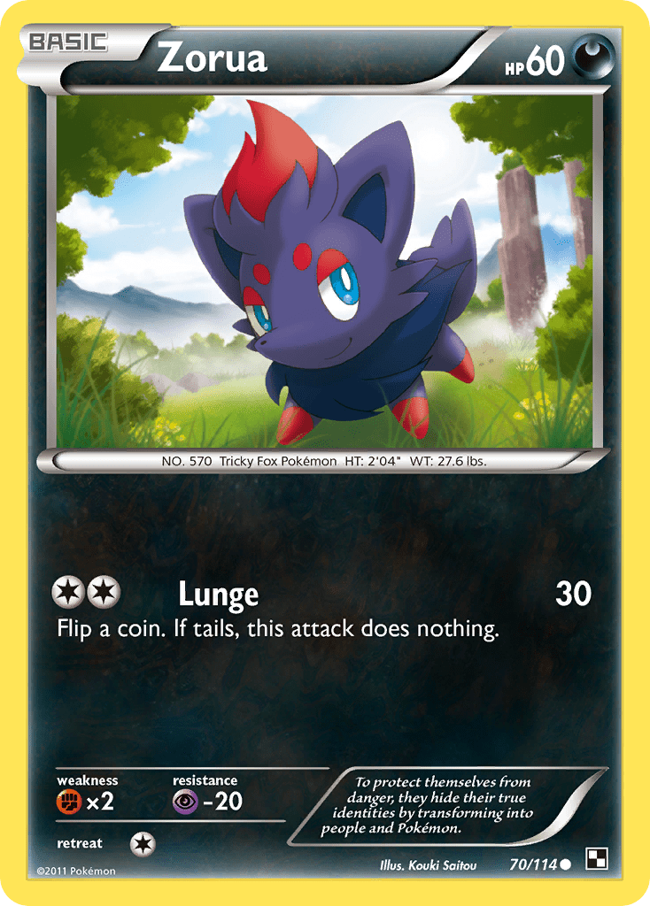 Zorua bw1-70 Common from Black & White Set