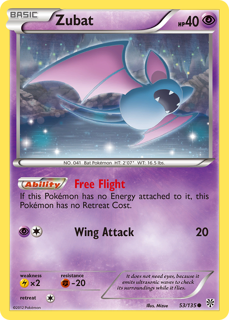 Zubat bw8-53 Common from Plasma Storm Set