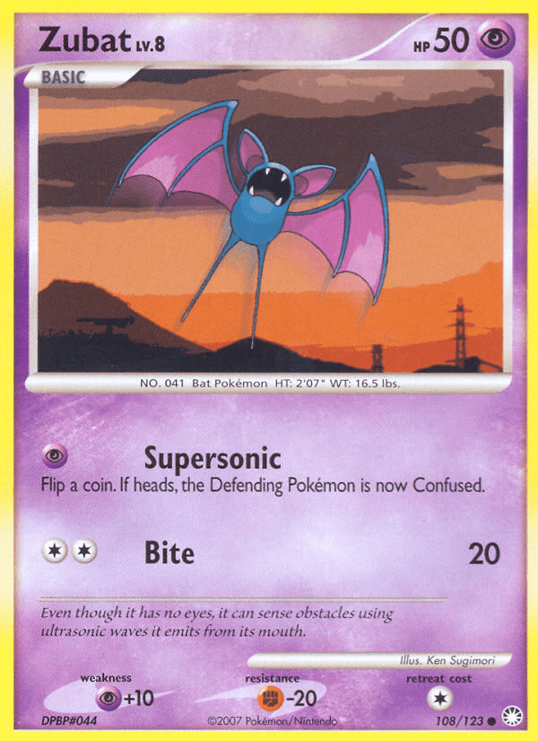 Zubat dp2-108 Common from Mysterious Treasures Set
