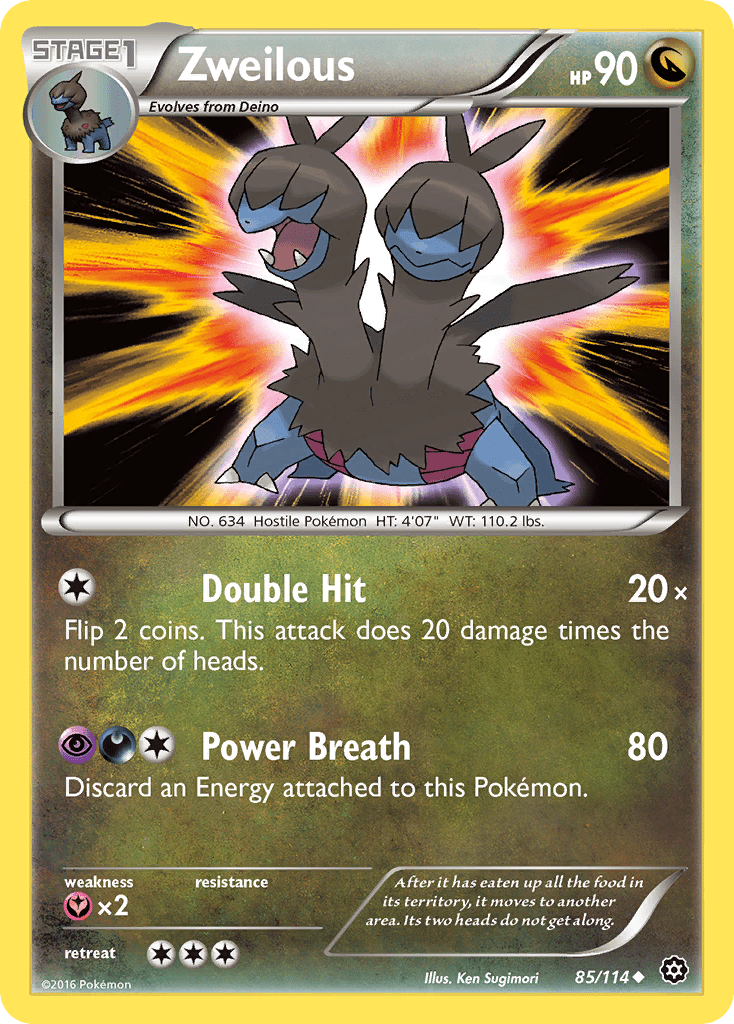 Zweilous xy11-85 Uncommon from Steam Siege Set