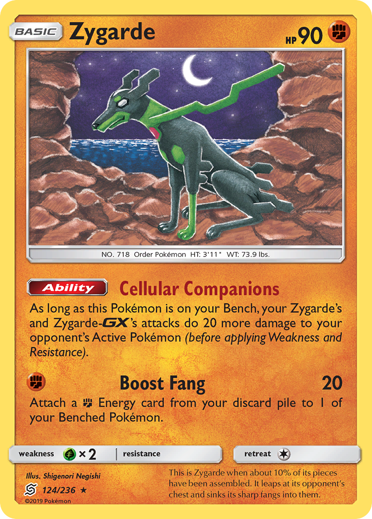 Zygarde sm11-124 Rare from Unified Minds Set