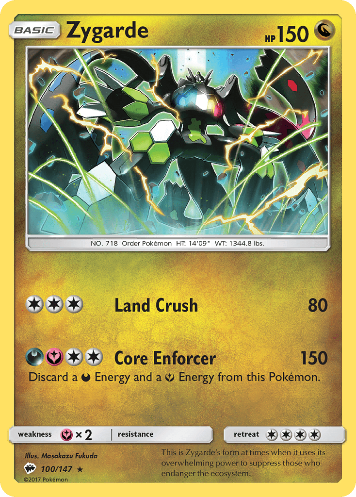 Zygarde sm3-100 Rare Holo from Burning Shadows Set