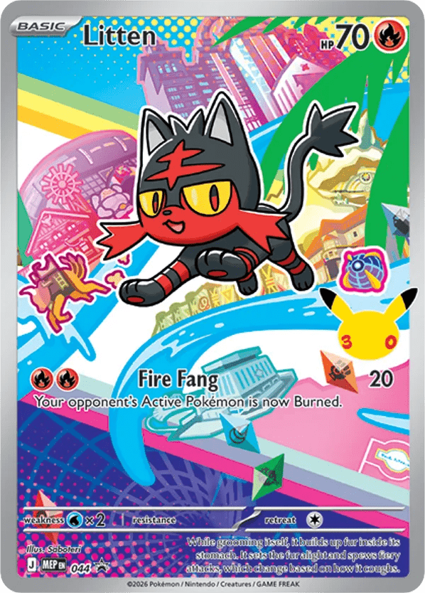 Litten mep-44 Promo from Mega Evolution Black Star Promos Set
