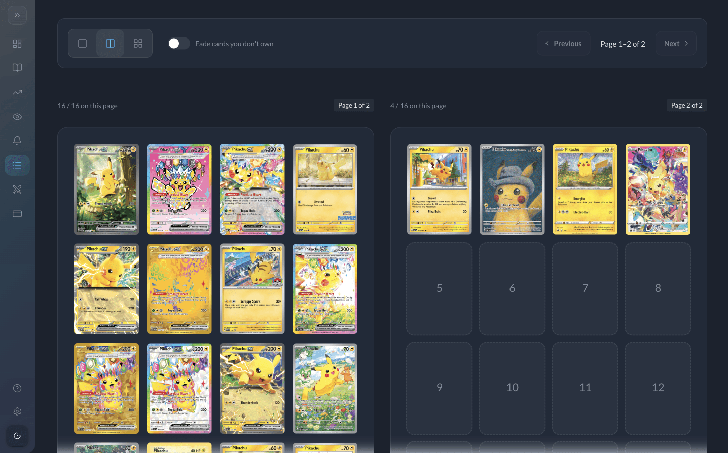 Binder view (Pro)